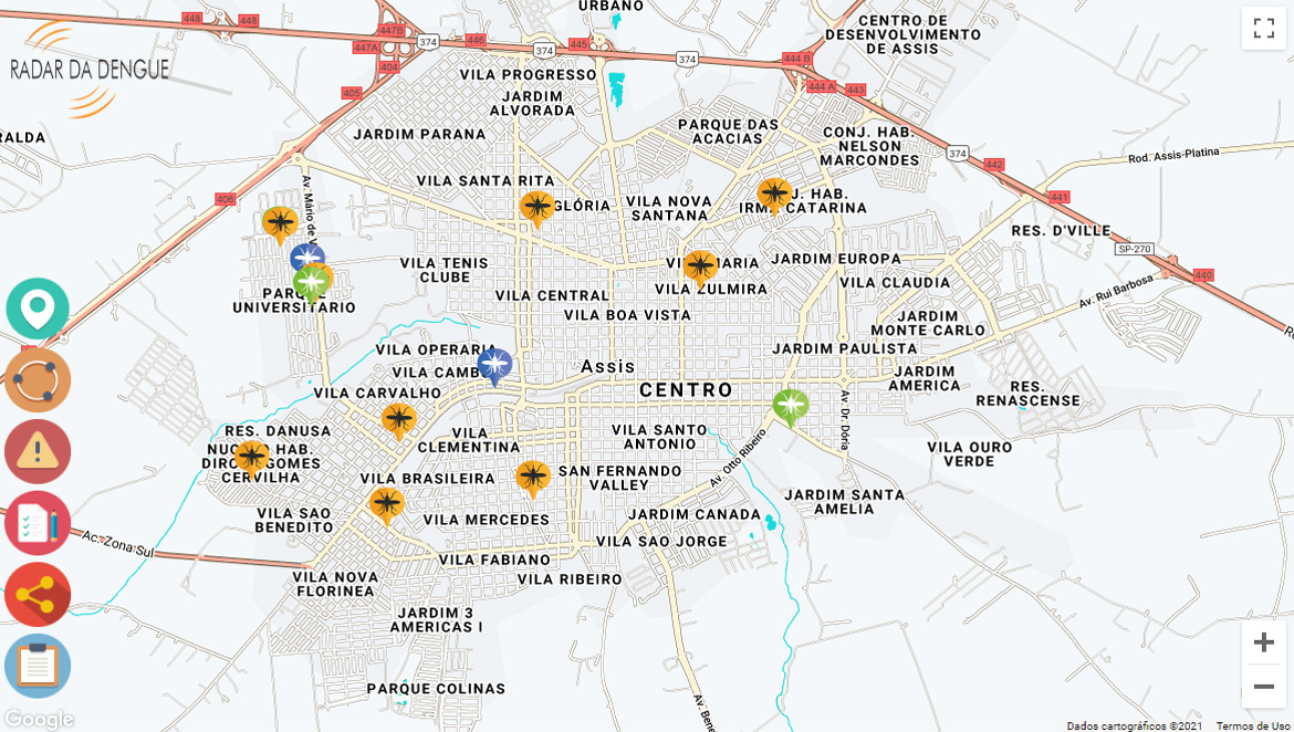 Mapa da Dengue Exemplo